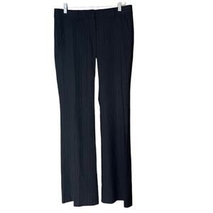 Theory Black Pin Striped Wool Blend Trousers Sz 8